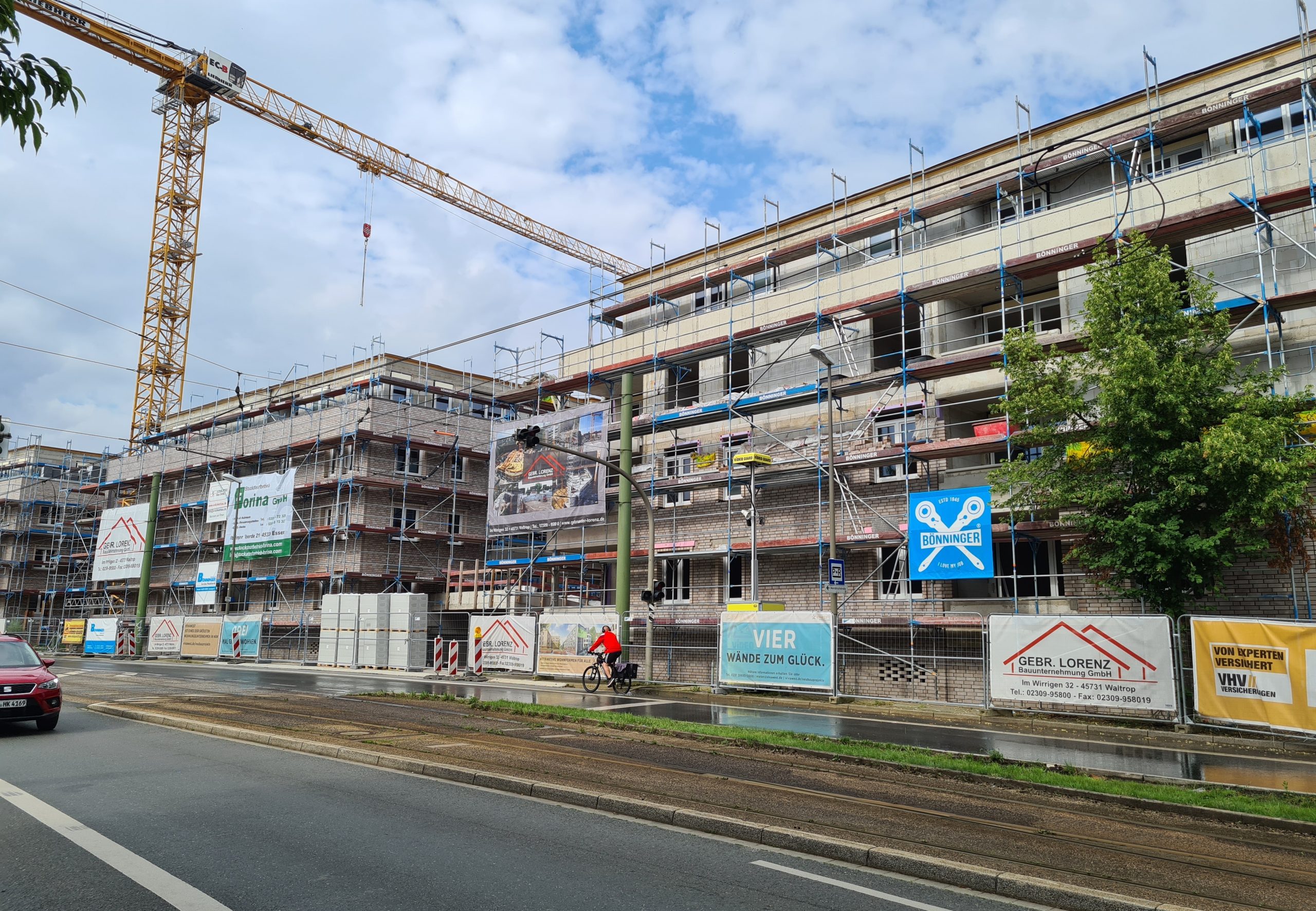 Videovakt i stadsdelen Überseestadt i Bremen