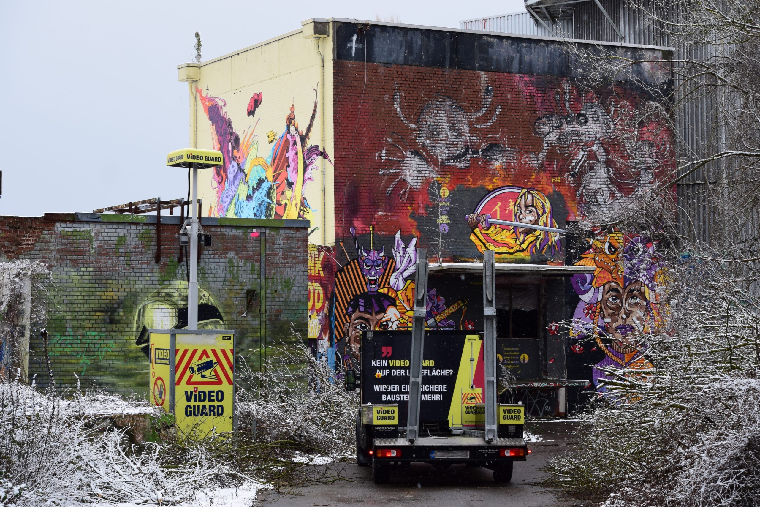 Video Guard in Bremen's Überseestadt district