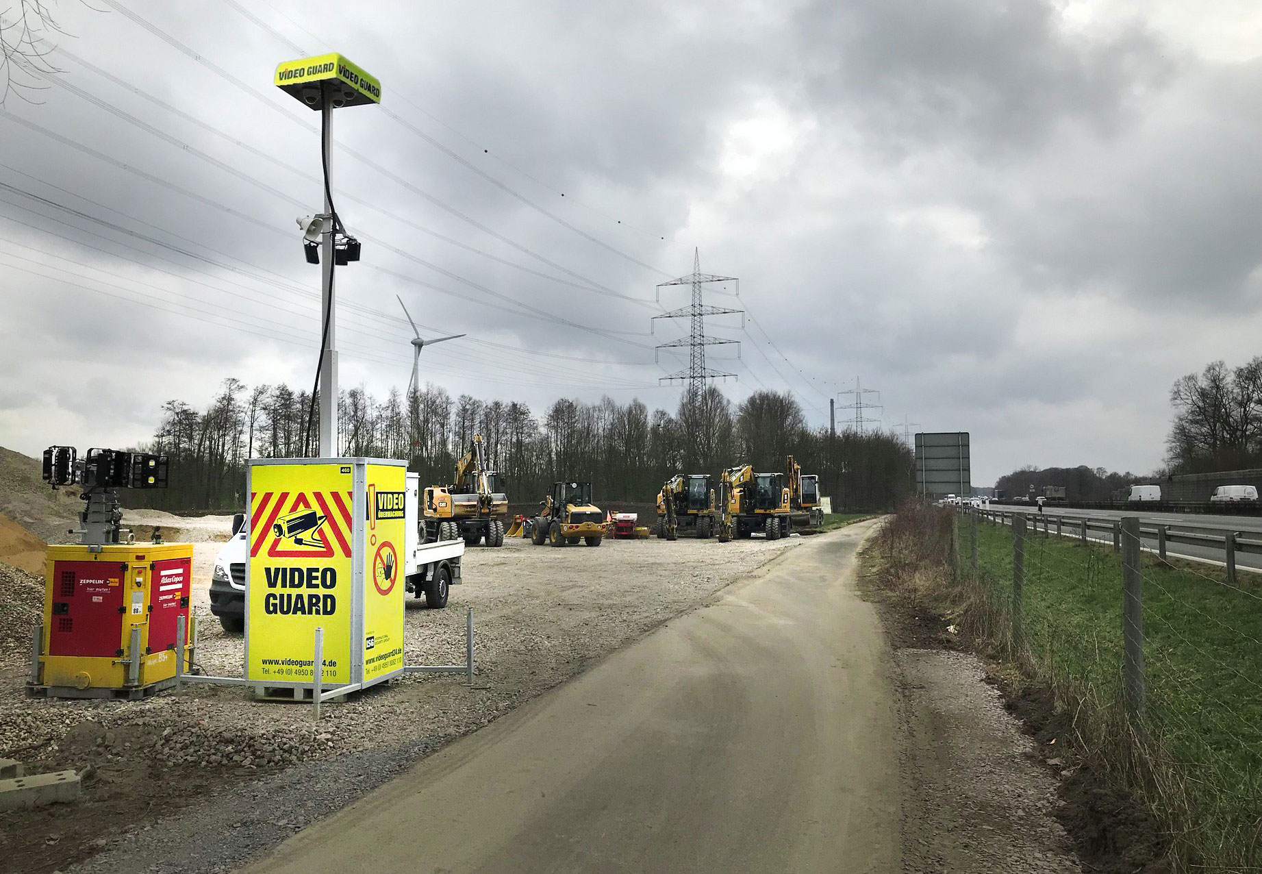 Videovakt i stadsdelen Überseestadt i Bremen