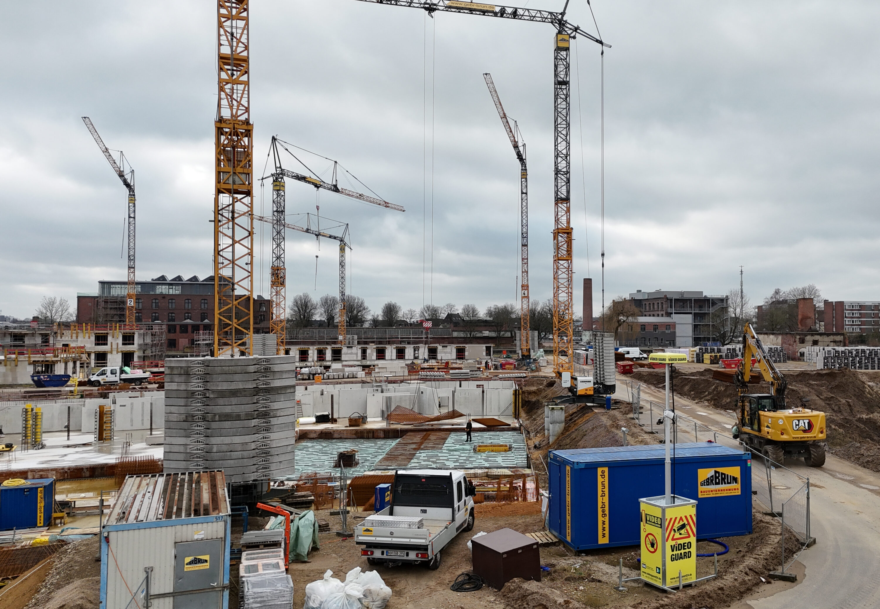 Videovakt i stadsdelen Überseestadt i Bremen