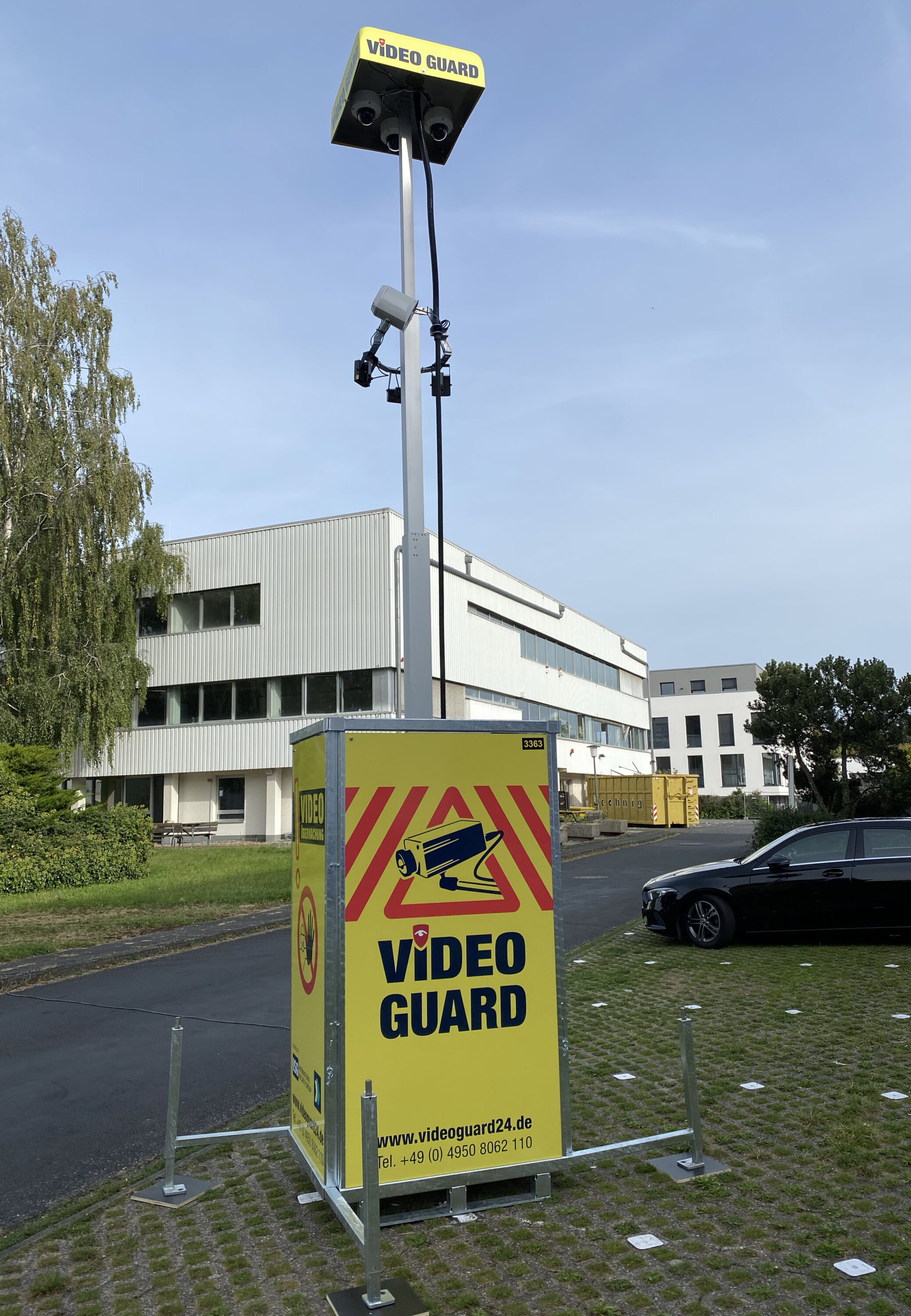 Videovakt i stadsdelen Überseestadt i Bremen