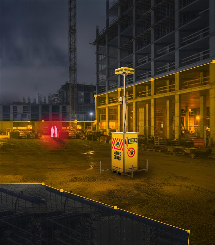 Darstellung Absicherung mobile Videoturm Video Guard