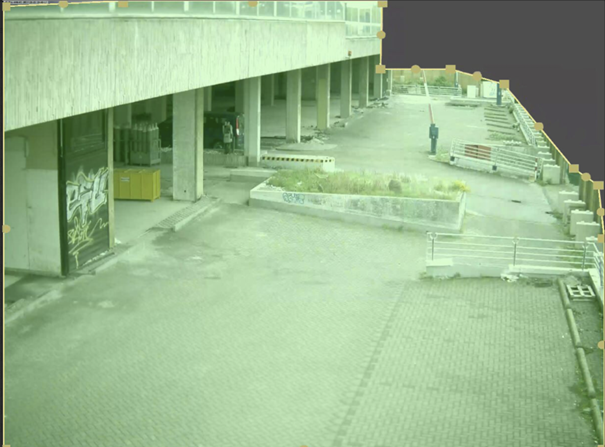 Abgrenzung der Baustelle für Videoüberwachung