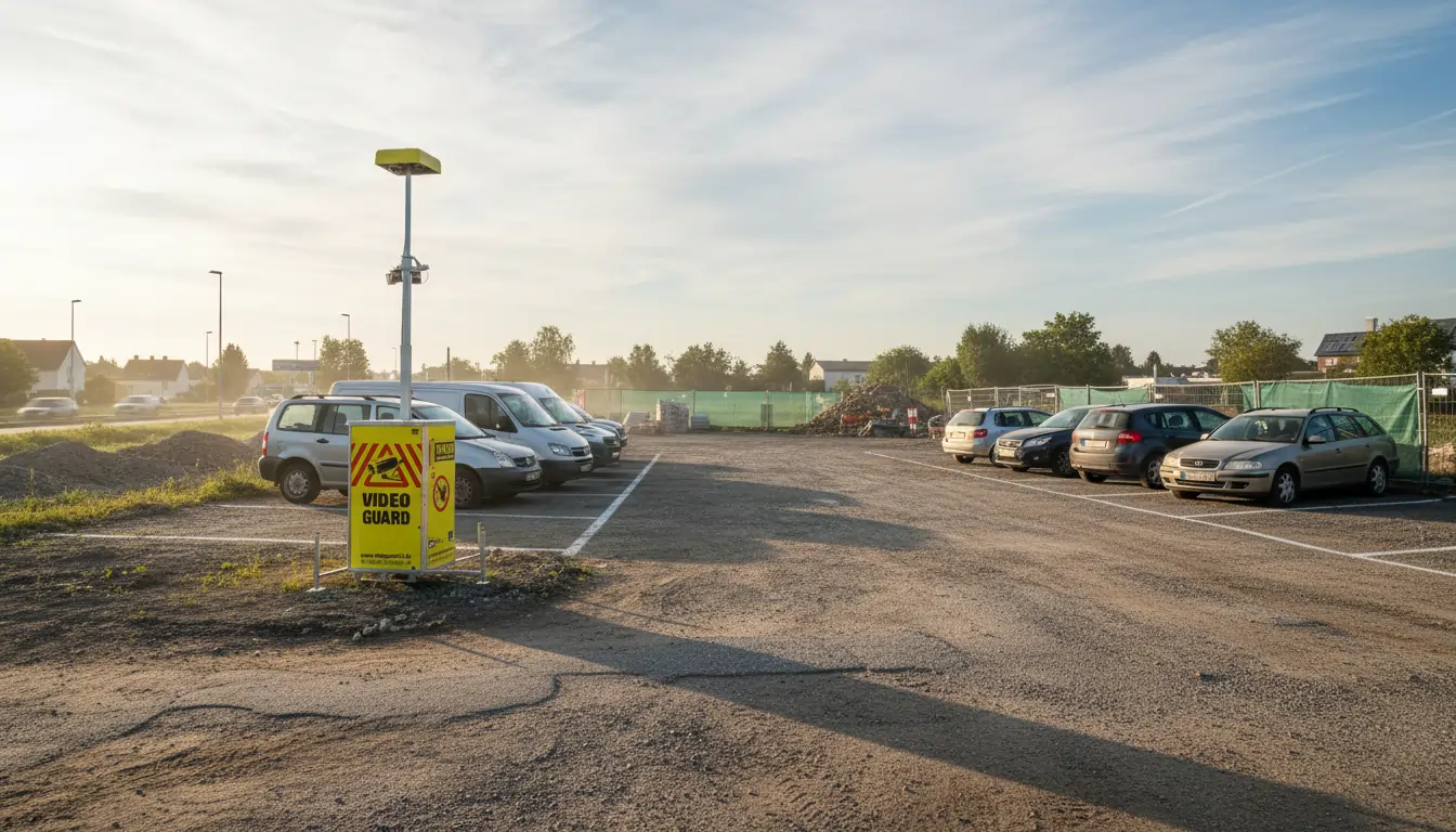Mobiler Video Guard Turm auf einen Temporären Ausweichparkplatz